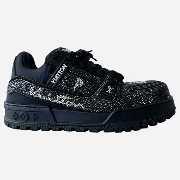 Louis Vuitton Black & White Swarovski Crystal Maxi Trainers - Picture 1 of 8